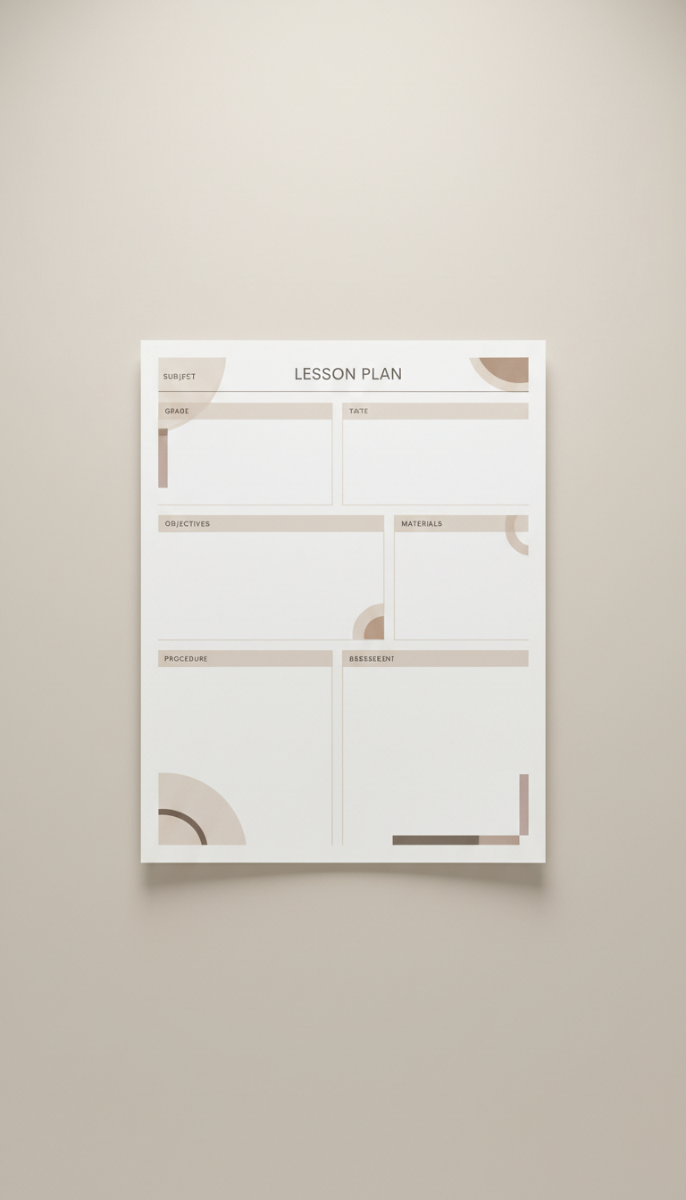 Modern Classroom Lesson Plan Printable Weekly Grid